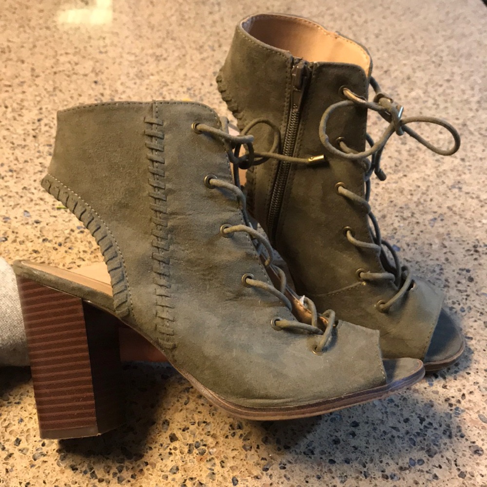 Open Toed, Lace Up Heels